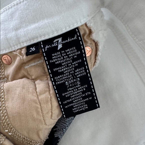 NWOT 7 for all mankind white Jeans with Braided Side Detail - Picture 7 of 8